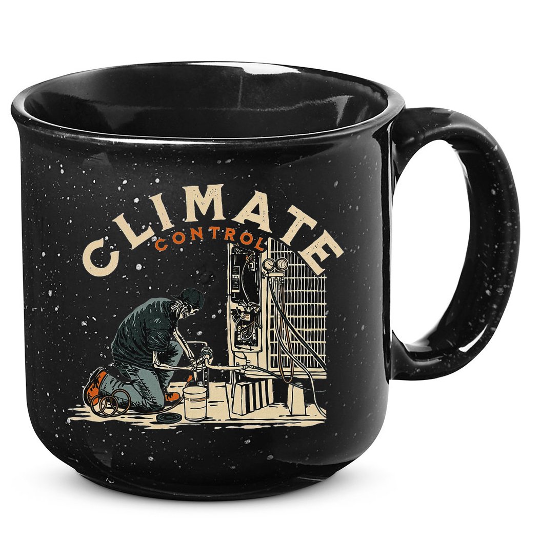 Climate Control Skeleton Hvac Technician Pride 15oz Campfire Ceramic Mug