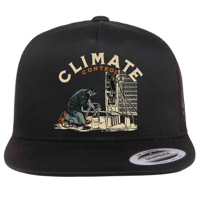 Climate Control Skeleton Hvac Technician Pride Flatbill Hat
