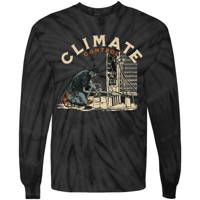 Climate Control Skeleton Hvac Technician Pride Tie-Dye Long Sleeve Shirt