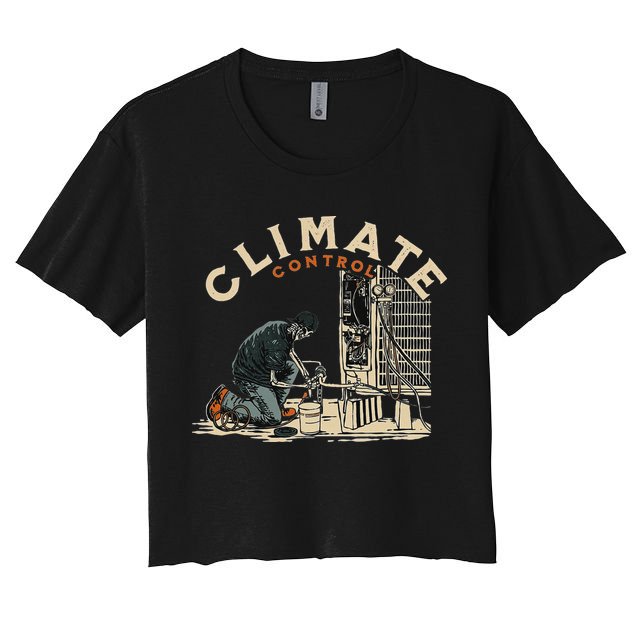 Climate Control Skeleton Hvac Technician Pride Crop Top