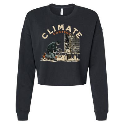 Climate Control Skeleton Hvac Technician Pride Cropped Pullover Crew