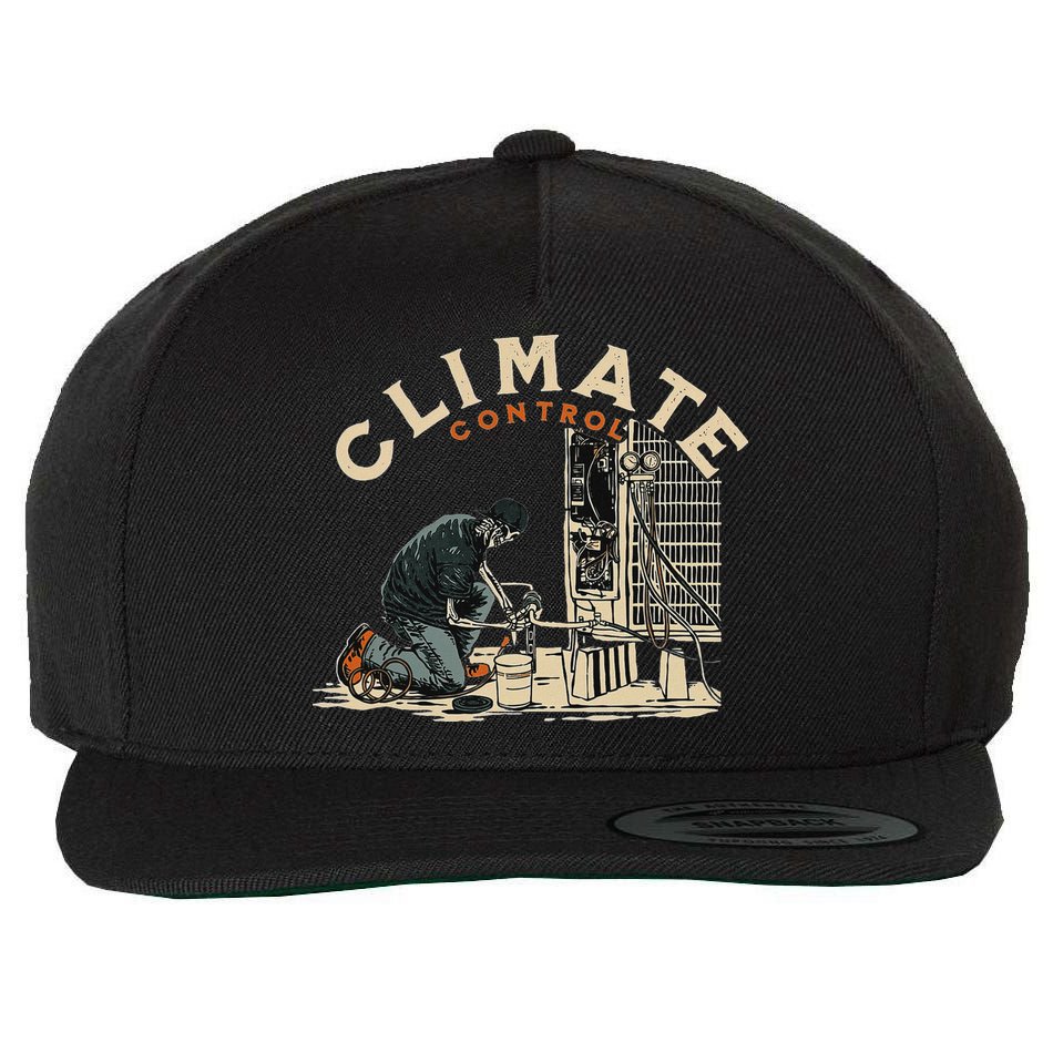 Climate Control Skeleton Hvac Technician Pride Wool Snapback Cap