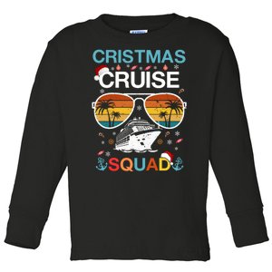 Christmas Cruise Squad Sunglasses Vacation Group Trip Crew Toddler Long Sleeve Shirt