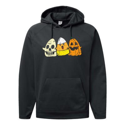 Candy Corn Skeleton Skull Pumpkin Fun Halloween Costume Performance Fleece Hoodie