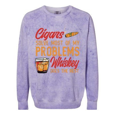 Cuban Cigar Smoking Whiskey Drinker Whisky Bourbon Colorblast Crewneck Sweatshirt