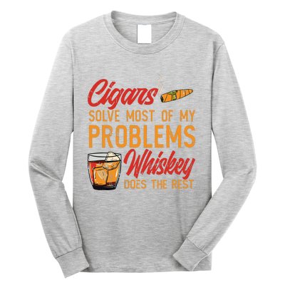 Cuban Cigar Smoking Whiskey Drinker Whisky Bourbon Long Sleeve Shirt