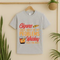 Cuban Cigar Smoking Whiskey Drinker Whisky Bourbon T-Shirt