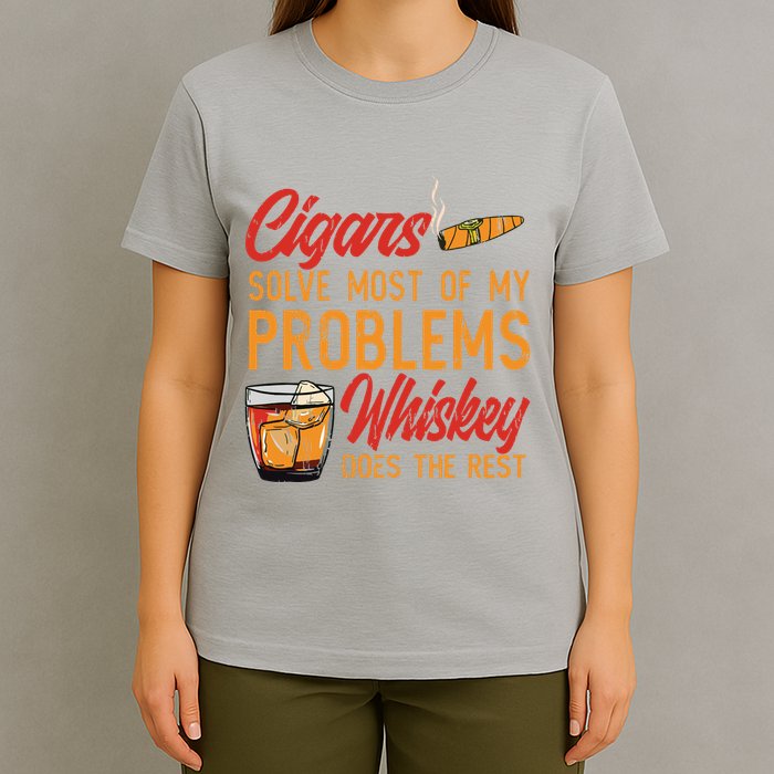Cuban Cigar Smoking Whiskey Drinker Whisky Bourbon T-Shirt