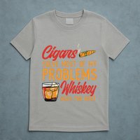 Cuban Cigar Smoking Whiskey Drinker Whisky Bourbon T-Shirt