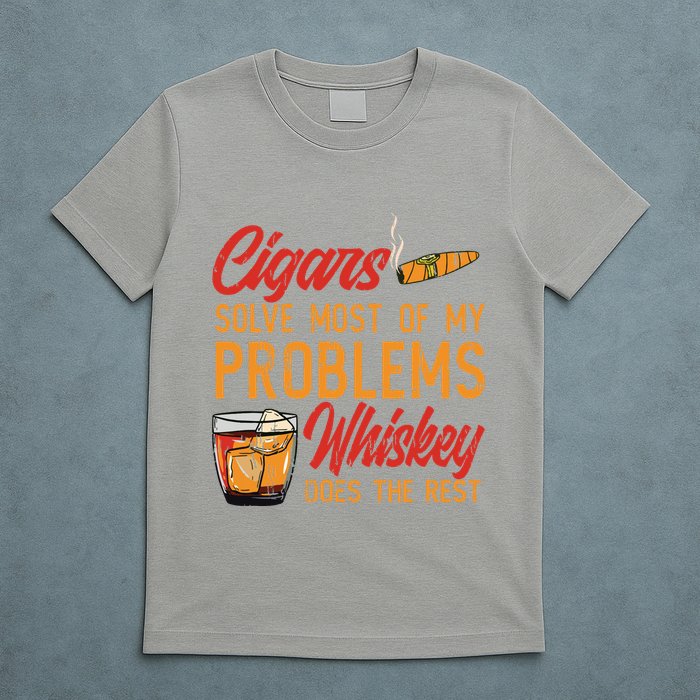 Cuban Cigar Smoking Whiskey Drinker Whisky Bourbon T-Shirt