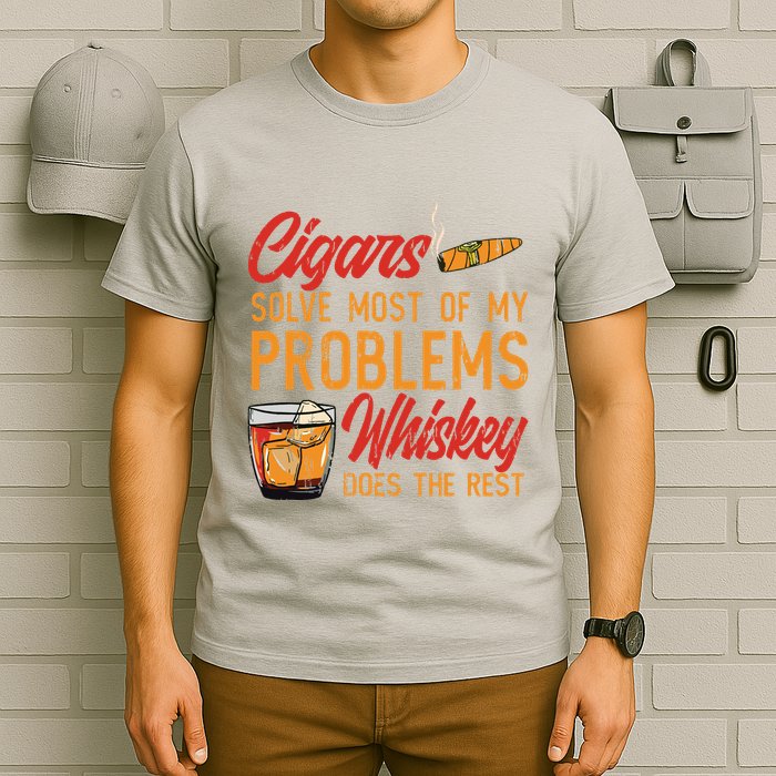 Cuban Cigar Smoking Whiskey Drinker Whisky Bourbon T-Shirt