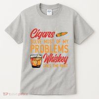 Cuban Cigar Smoking Whiskey Drinker Whisky Bourbon Tall T-Shirt