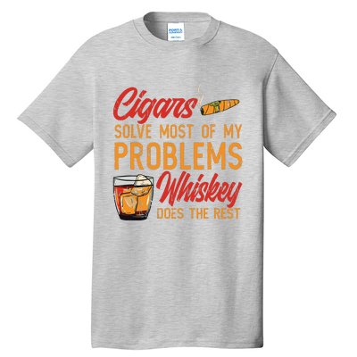 Cuban Cigar Smoking Whiskey Drinker Whisky Bourbon Tall T-Shirt