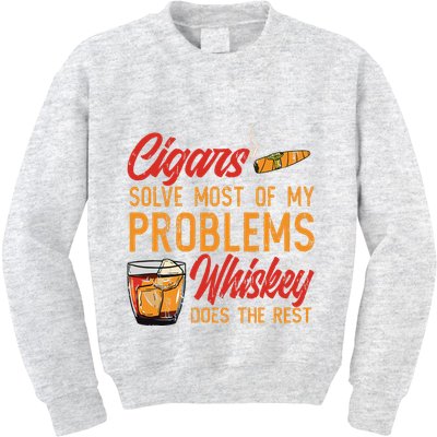 Cuban Cigar Smoking Whiskey Drinker Whisky Bourbon Kids Sweatshirt