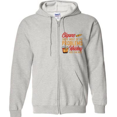 Cuban Cigar Smoking Whiskey Drinker Whisky Bourbon Full Zip Hoodie