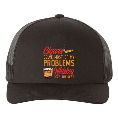Cuban Cigar Smoking Whiskey Drinker Whisky Bourbon Yupoong Adult 5-Panel Trucker Hat