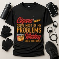 Cuban Cigar Smoking Whiskey Drinker Whisky Bourbon Performance Shirt
