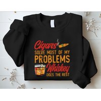 Cuban Cigar Smoking Whiskey Drinker Whisky Bourbon Sweatshirt