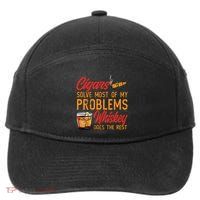 Cuban Cigar Smoking Whiskey Drinker Whisky Bourbon 7-Panel Snapback Hat
