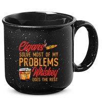 Cuban Cigar Smoking Whiskey Drinker Whisky Bourbon 15oz Campfire Ceramic Mug