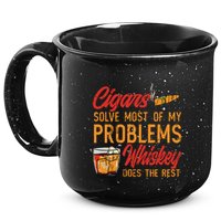 Cuban Cigar Smoking Whiskey Drinker Whisky Bourbon 15oz Campfire Ceramic Mug