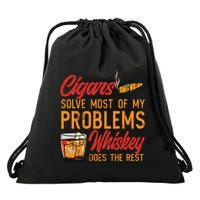 Cuban Cigar Smoking Whiskey Drinker Whisky Bourbon Drawstring Bag