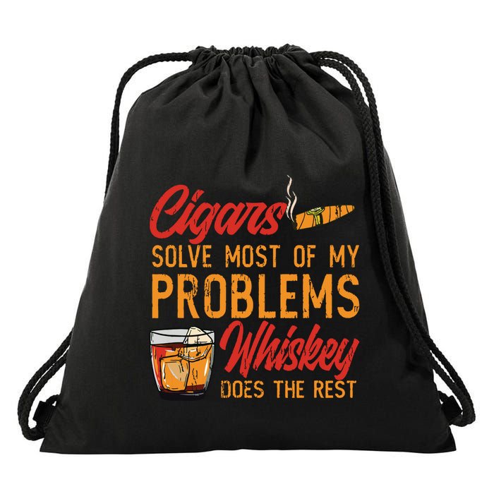 Cuban Cigar Smoking Whiskey Drinker Whisky Bourbon Drawstring Bag