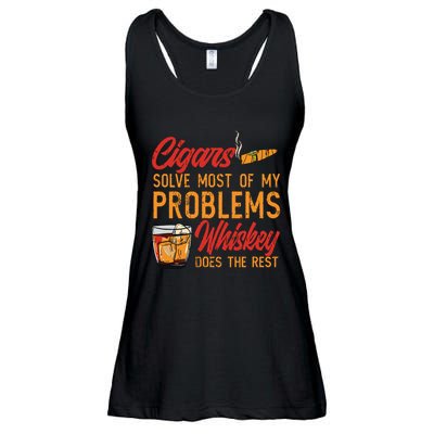 Cuban Cigar Smoking Whiskey Drinker Whisky Bourbon Ladies Essential Flowy Tank