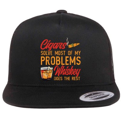 Cuban Cigar Smoking Whiskey Drinker Whisky Bourbon Flatbill Hat