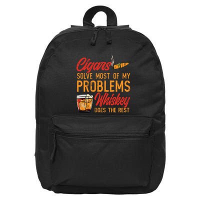 Cuban Cigar Smoking Whiskey Drinker Whisky Bourbon 16 in Basic Backpack