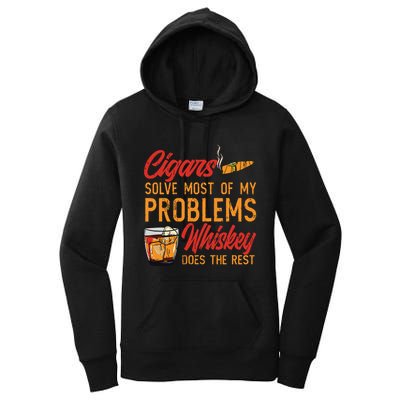 Cuban Cigar Smoking Whiskey Drinker Whisky Bourbon Women's Pullover Hoodie