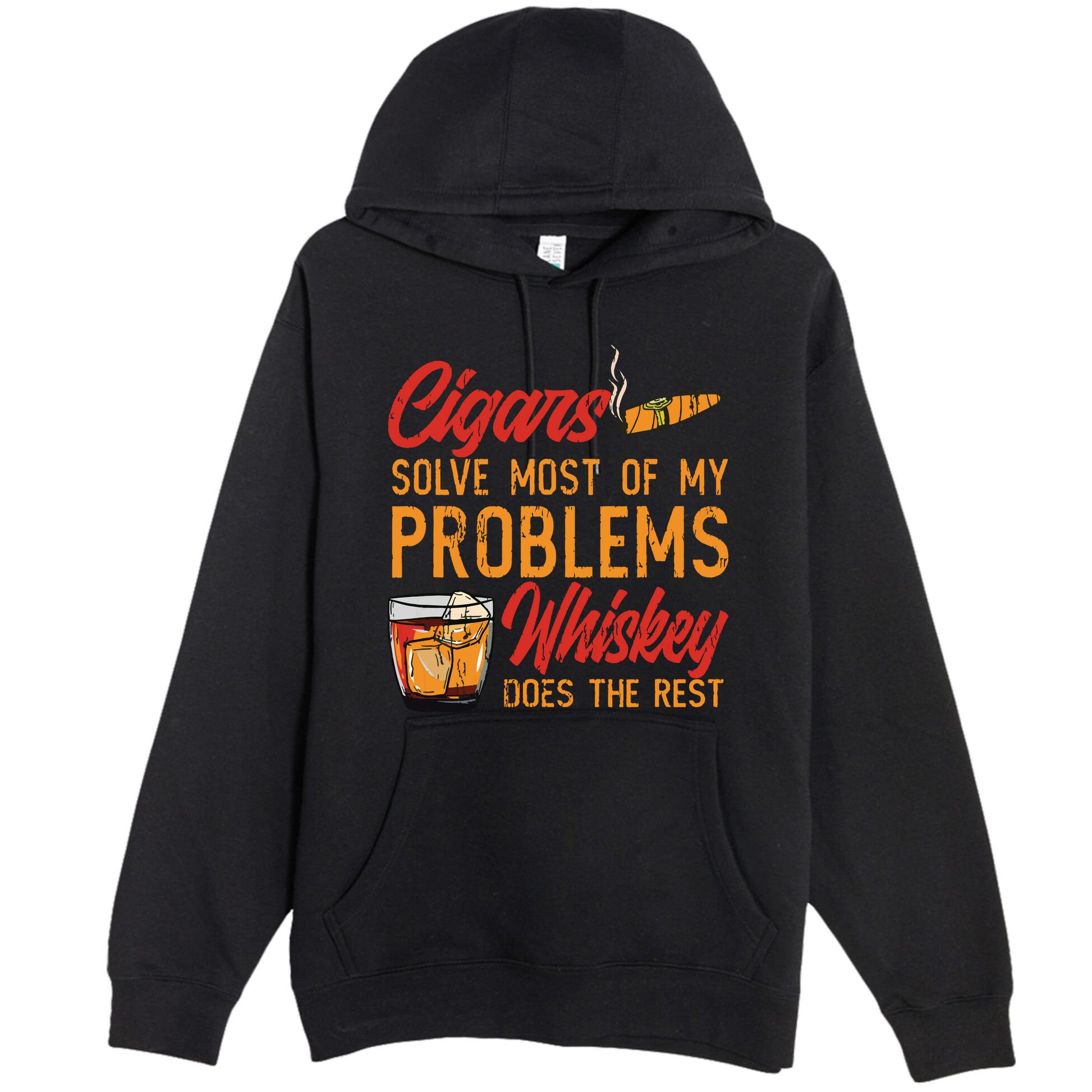 Cuban Cigar Smoking Whiskey Drinker Whisky Bourbon Premium Pullover Hoodie