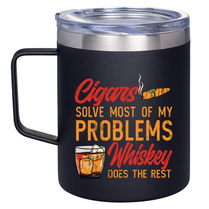 Cuban Cigar Smoking Whiskey Drinker Whisky Bourbon 12oz Stainless Steel Coffee Mug