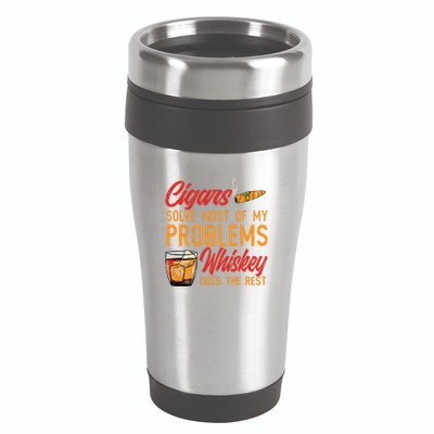 Cuban Cigar Smoking Whiskey Drinker Whisky Bourbon 16oz Travel Tumbler