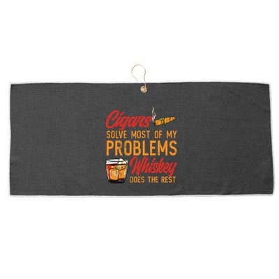 Cuban Cigar Smoking Whiskey Drinker Whisky Bourbon Large Microfiber Waffle Golf Towel