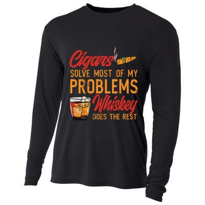 Cuban Cigar Smoking Whiskey Drinker Whisky Bourbon Cooling Performance Long Sleeve Crew