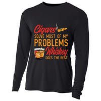 Cuban Cigar Smoking Whiskey Drinker Whisky Bourbon Cooling Performance Long Sleeve Crew