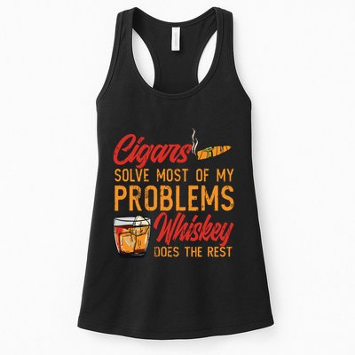 Cuban Cigar Smoking Whiskey Drinker Whisky Bourbon Womens Tank Top