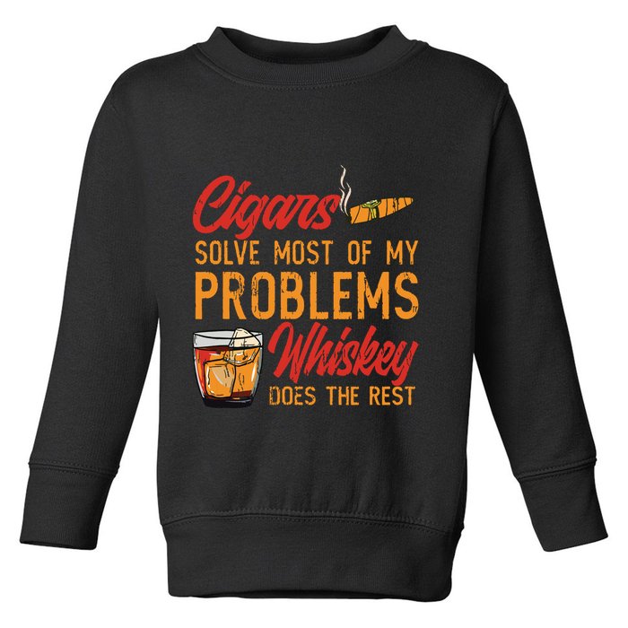 Cuban Cigar Smoking Whiskey Drinker Whisky Bourbon Toddler Sweatshirt