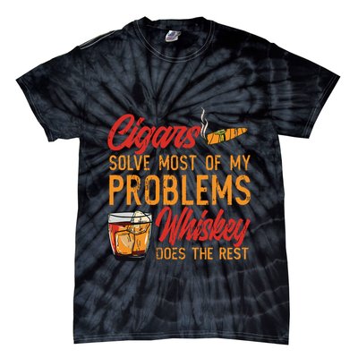 Cuban Cigar Smoking Whiskey Drinker Whisky Bourbon Tie-Dye T-Shirt