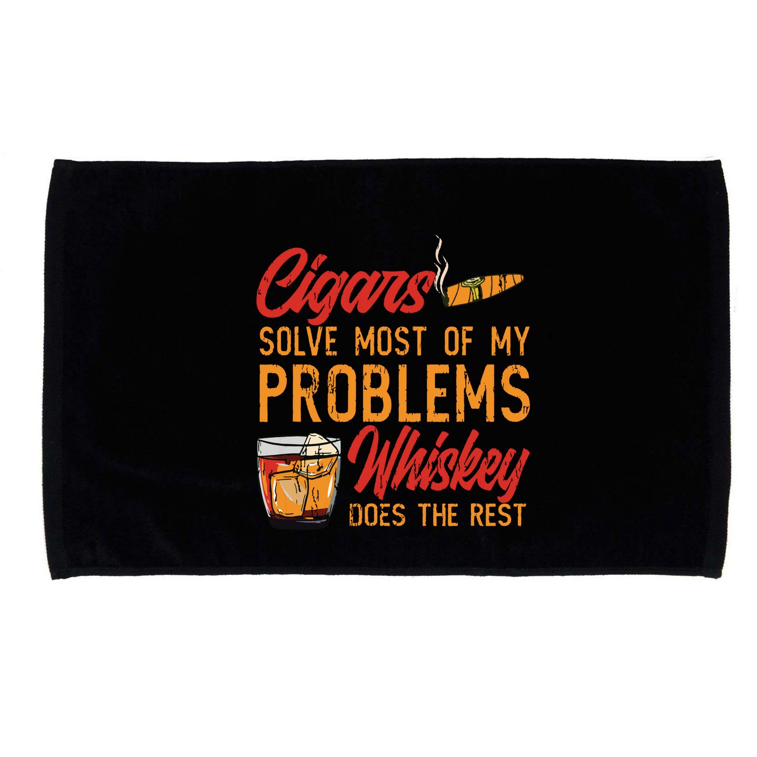 Cuban Cigar Smoking Whiskey Drinker Whisky Bourbon Microfiber Hand Towel