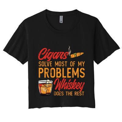 Cuban Cigar Smoking Whiskey Drinker Whisky Bourbon Crop Top