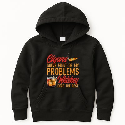Cuban Cigar Smoking Whiskey Drinker Whisky Bourbon Kids Hoodie