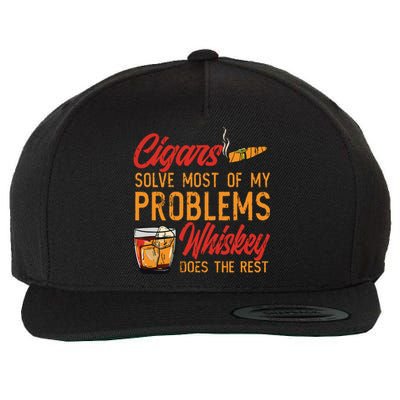 Cuban Cigar Smoking Whiskey Drinker Whisky Bourbon Wool Snapback Cap