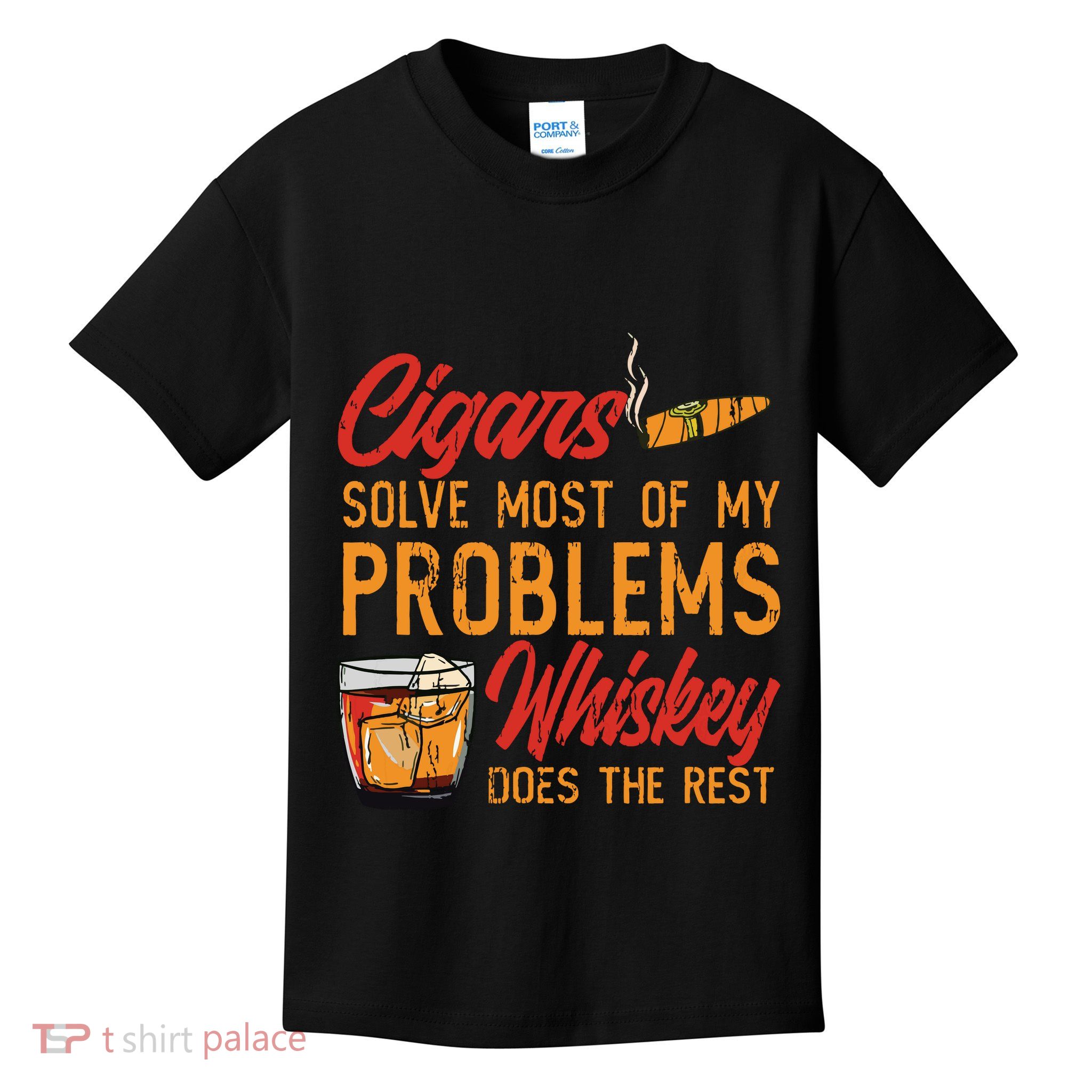 Cuban Cigar Smoking Whiskey Drinker Whisky Bourbon Kids T-Shirt