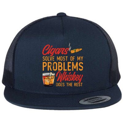 Cuban Cigar Smoking Whiskey Drinker Whisky Bourbon Flat Bill Trucker Hat