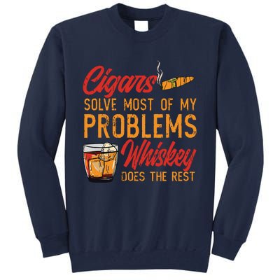 Cuban Cigar Smoking Whiskey Drinker Whisky Bourbon Tall Sweatshirt