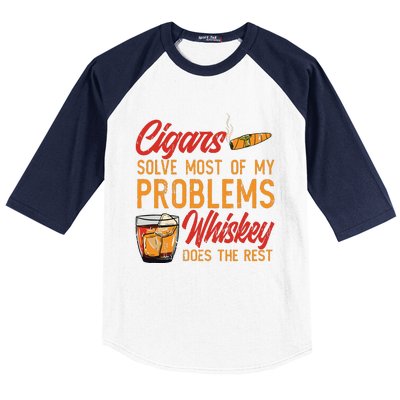 Cuban Cigar Smoking Whiskey Drinker Whisky Bourbon Baseball Sleeve Shirt