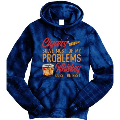 Cuban Cigar Smoking Whiskey Drinker Whisky Bourbon Tie Dye Hoodie