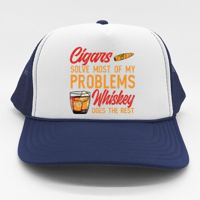 Cuban Cigar Smoking Whiskey Drinker Whisky Bourbon Trucker Hat